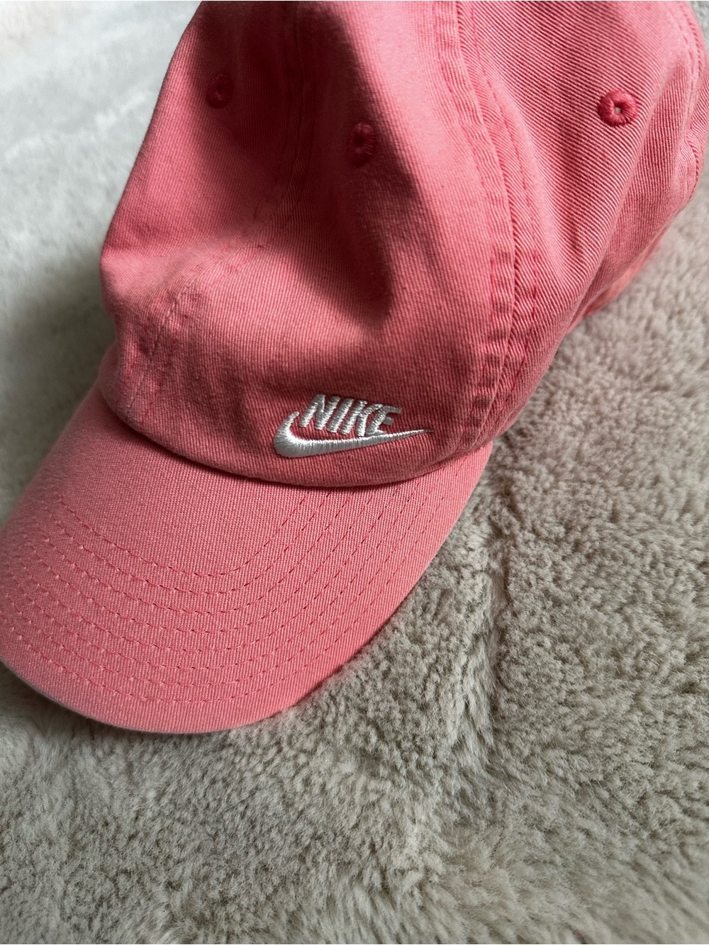 Nike Coral Pink Baseball Cap with Embroidered Logo